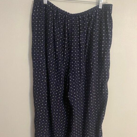Talbots Blue White Pleated front ankle pants, size 16 - Picture 2 of 4